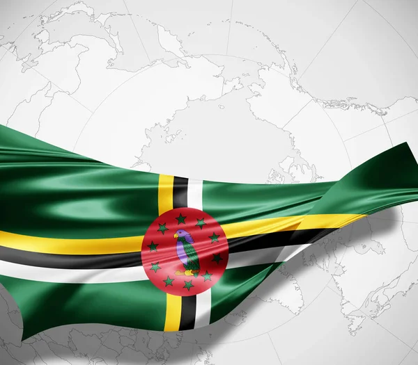 Dominica Flagga Med Kopia Utrymme För Din Text Illustration — Stockfoto
