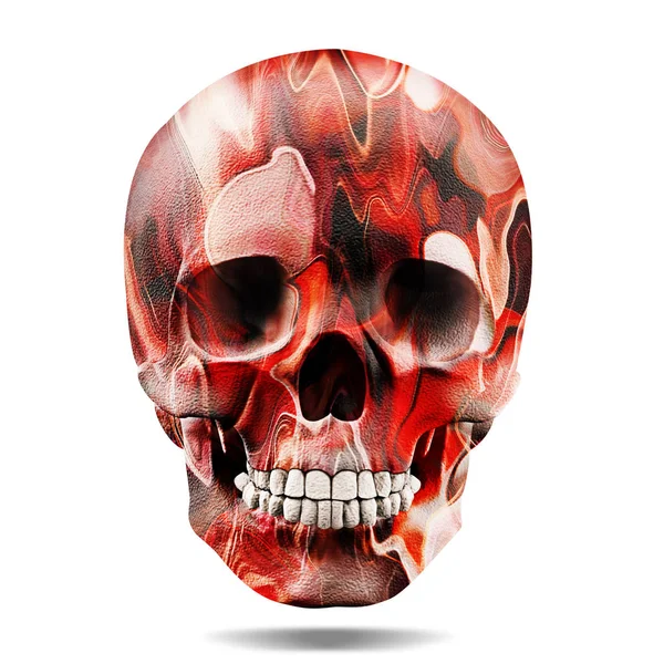 Crânio Humano Colorido Decoração Ilustração — Fotografia de Stock