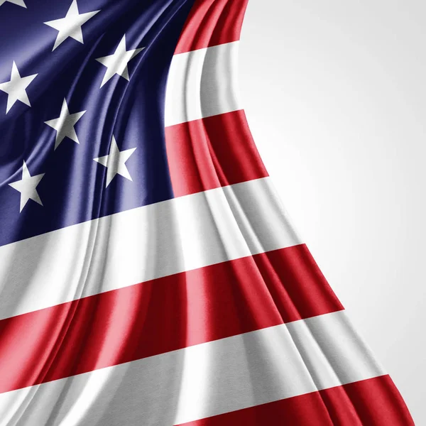 Flag Usa Copy Space Your Text White Background Illustration — Stock Photo, Image