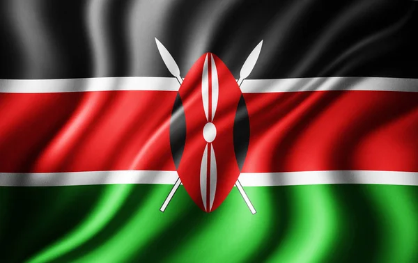 Bandiera Del Kenya Con Spazio Copia Del Testo Illustrazione — Foto Stock