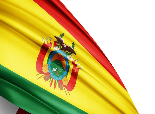 Флаг Боливии Копировальным Пространством Текста Белом Фоне Иллюстрация — стоковое фото