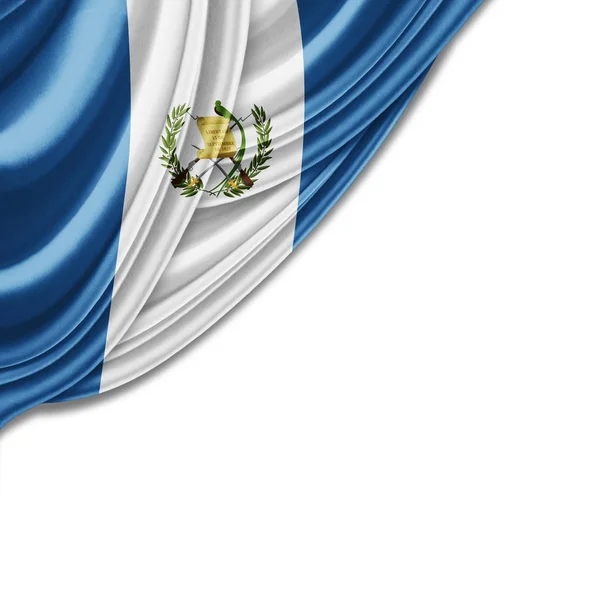 Bandera Guatemala Con Espacio Copia Para Texto Sobre Fondo Blanco — Foto de Stock
