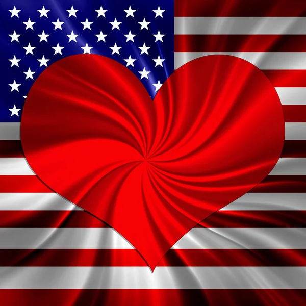 Usa Flag Heart Sign Copy Space Your Text Images — Stock Photo, Image