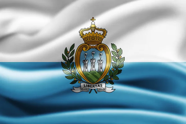 Bandiera San Marino Con Spazio Copia Del Testo Illustrazione — Foto Stock