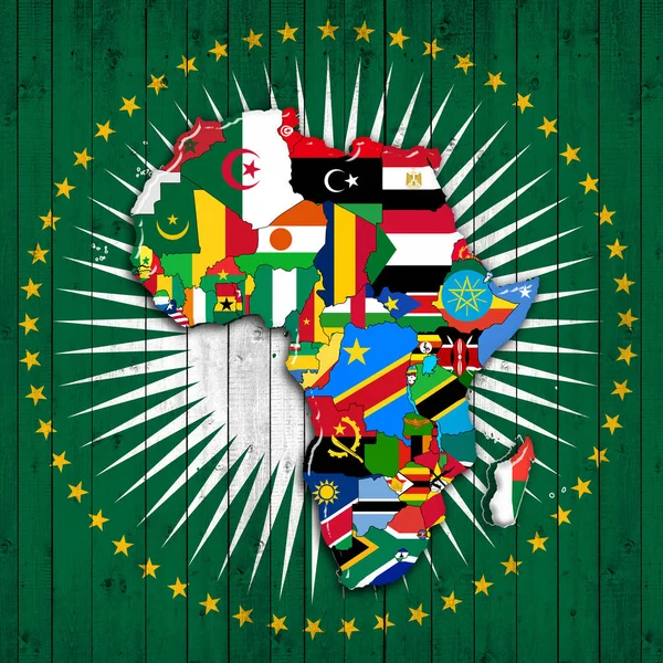 Africa continent  made of  flags, illustration