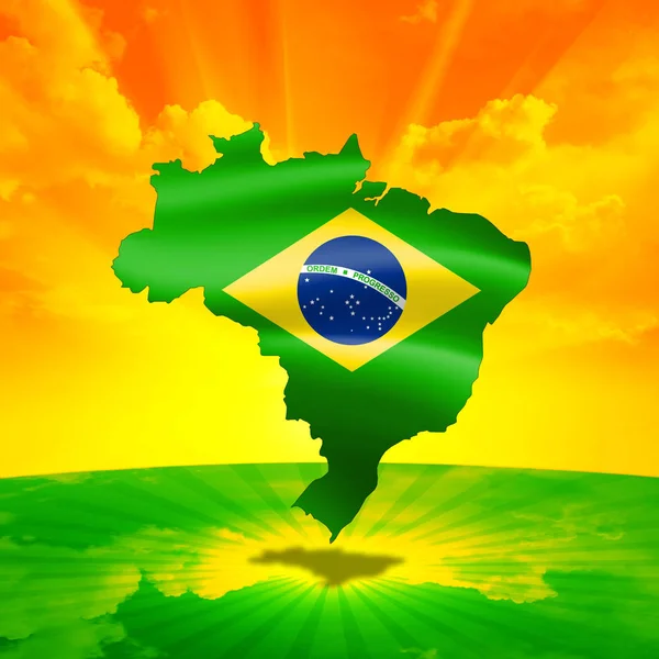 Βραζιλία Σημαία Αντίγραφο Χώρο Για Κείμενο Τις Εικόνες Σας — Φωτογραφία Αρχείου