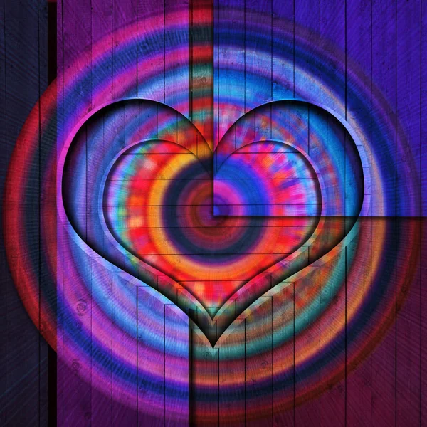 Textur Farbig Hintergrund Holz Herzförmig — Stockfoto