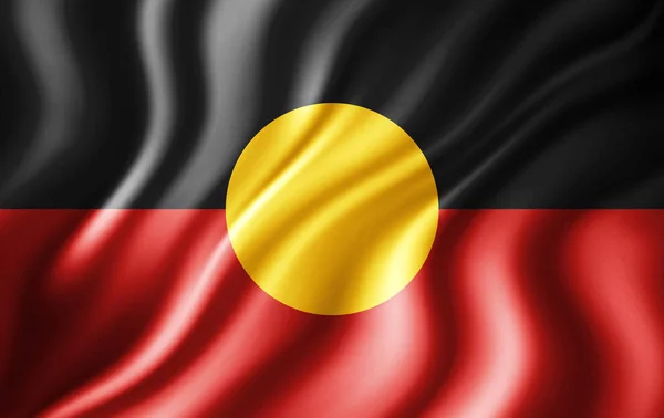 Flag of Aboriginal Australia   with copy space for your text  - 3D illustration