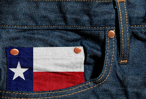 Texas   flag on  jeans background - 3D illustration