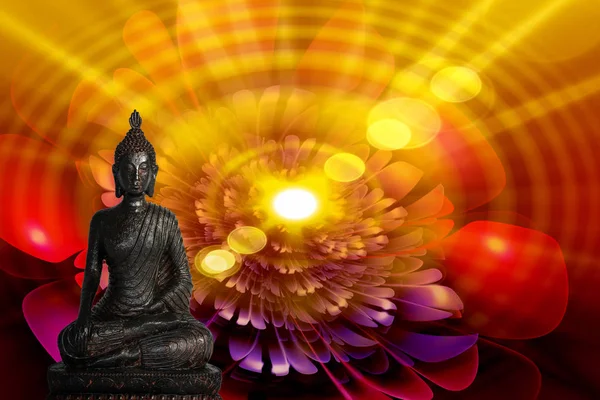 Posąg Buddy Religijna Koncepcja Ilustracja — Zdjęcie stockowe