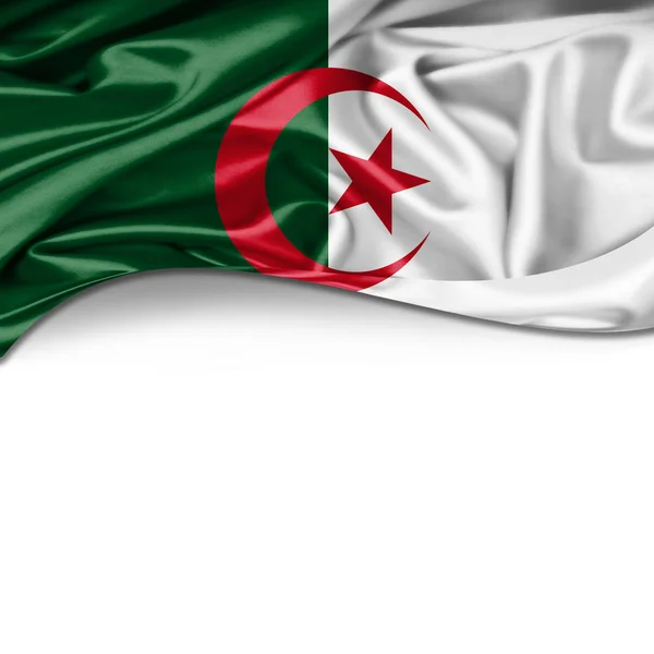 Bandiera Dell Algeria Con Spazio Copia Del Testo Illustrazione — Foto Stock