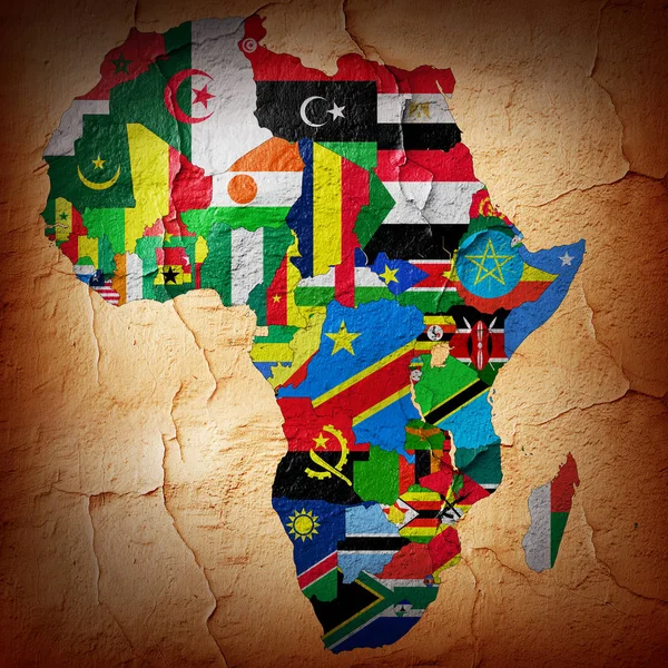 Αφρικανική Ήπειρος Από Σημαίες Εικονογράφηση — Φωτογραφία Αρχείου