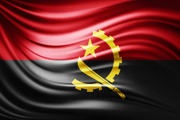 安哥拉国旗与复制空间为您的文本 — 图库照片