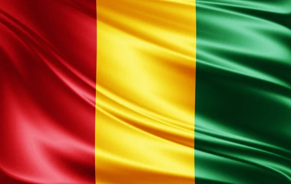 Vlag Van Guinee Met Kopie Ruimte Voor Tekst Witte Achtergrond — Stockfoto