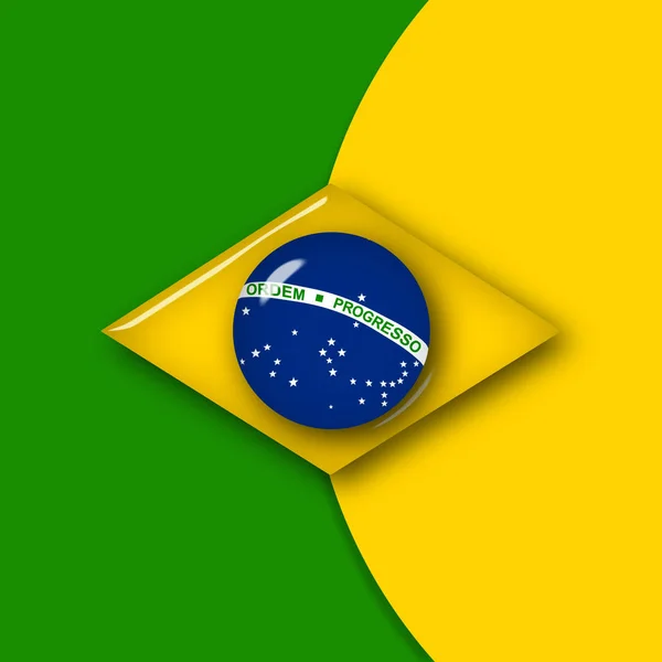 Vlag Van Brazilië Een Abstracte Achtergrond Illustratie — Stockfoto