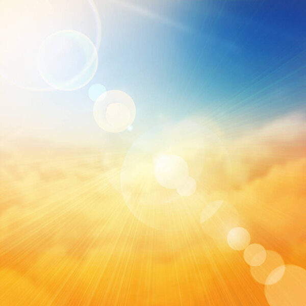 Abstract background with sun glow - Illustration