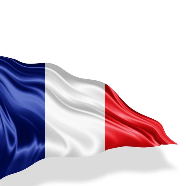 Bandera Francia Con Espacio Copia Para Texto Sobre Fondo Blanco —  Fotos de Stock