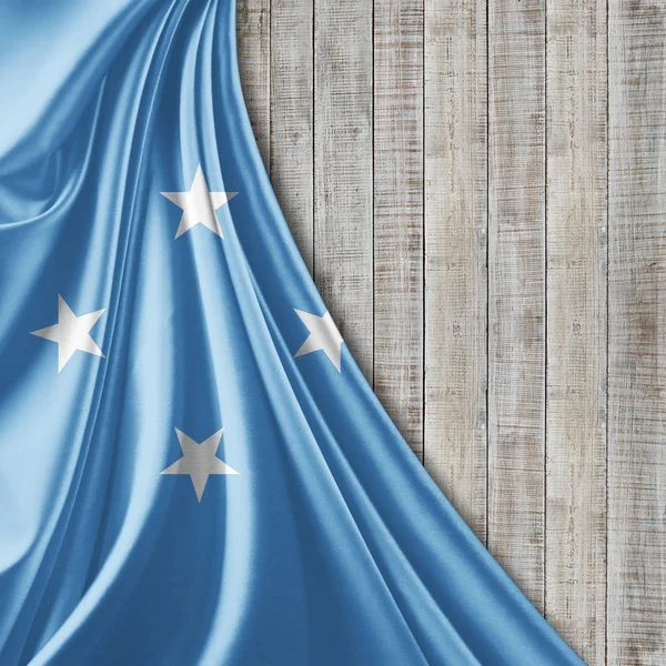 Flaggan Mikronesien Med Kopia Utrymme För Din Text Illustration — Stockfoto