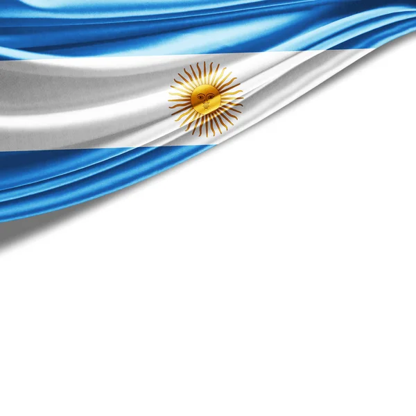 Flag Argentina Copy Space Your Text White Background Illustration — Stockfoto