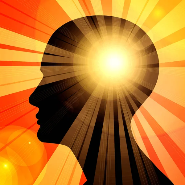 Abstract Human Head Sun Illustration — Stock Photo, Image