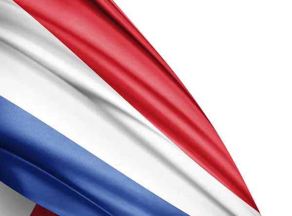 Bandera Holanda Con Espacio Copia Para Texto Sobre Fondo Blanco —  Fotos de Stock
