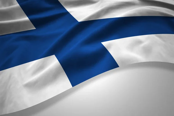 Vlag Van Finland Met Kopie Ruimte Voor Tekst Illustratie — Stockfoto