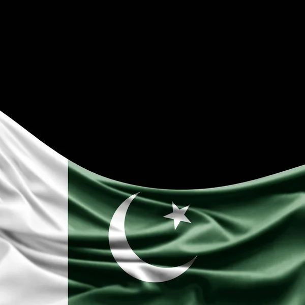 Pakistans Flagga Med Kopia Utrymme För Din Text Illustration — Stockfoto