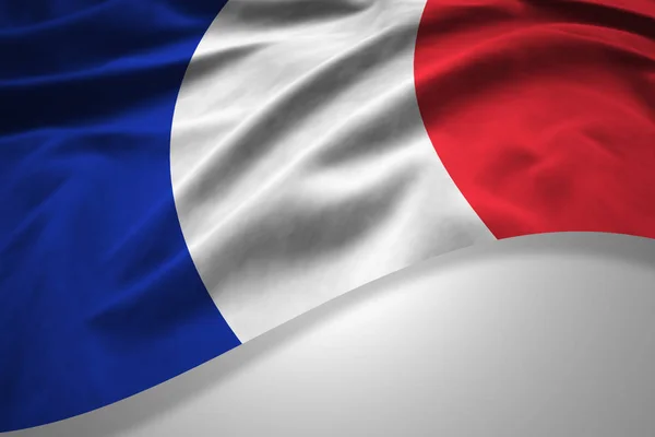 Vlag Van Frankrijk Met Kopie Ruimte Voor Tekst Witte Achtergrond — Stockfoto