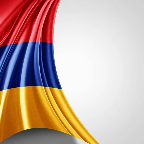 Прапор Вірменії Копію Простір Тексту Білий Фон Ілюстрація — стокове фото