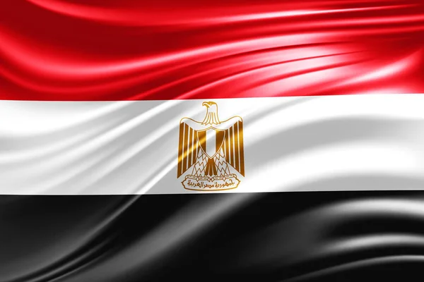 Vlag Van Egypte Met Kopie Ruimte Voor Tekst Illustratie — Stockfoto