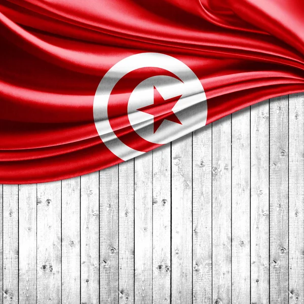 Flaggan Tunisien Med Kopia Utrymme För Din Text Illustration — Stockfoto