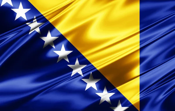 Bosna-Hersek bayrağı ile kopya alanı metin - 3d çizim için    