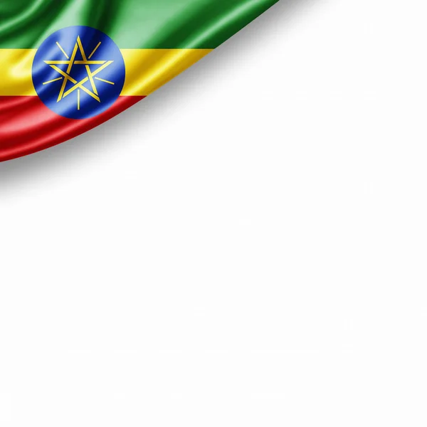 Flag Ethiopia Copy Space Your Text White Background Illustration — Stock Photo, Image