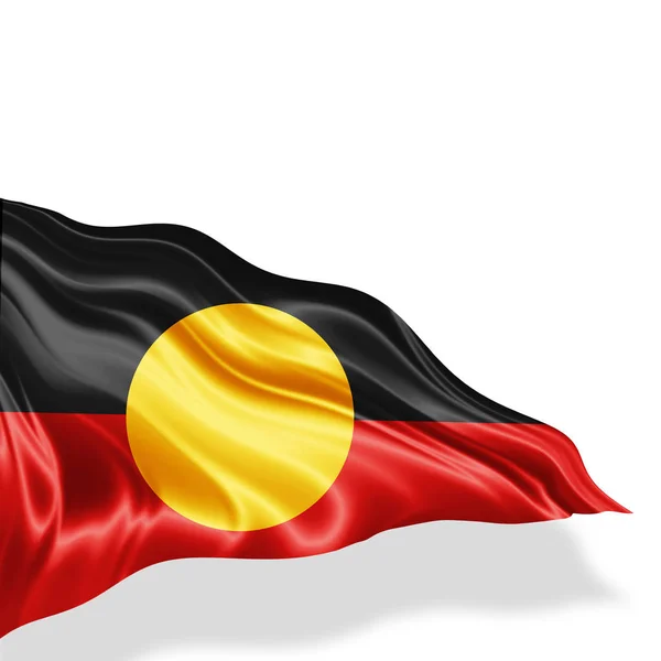 Bandera Australia Aborigen Con Espacio Copia Para Texto Sobre Fondo — Foto de Stock