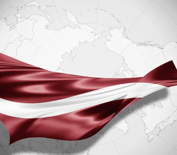 Letonya Bayrağı Ile Kopya Alanı Metin Çizim Için — Stok fotoğraf