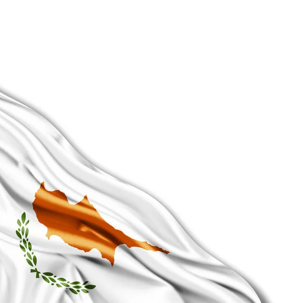 Flaga Cypru Kopia Miejsce Tekst Białym Tle Ilustracja — Zdjęcie stockowe