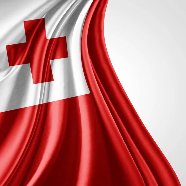 Flaga Tonga Kopia Miejsce Tekst Białym Tle Ilustracja — Zdjęcie stockowe