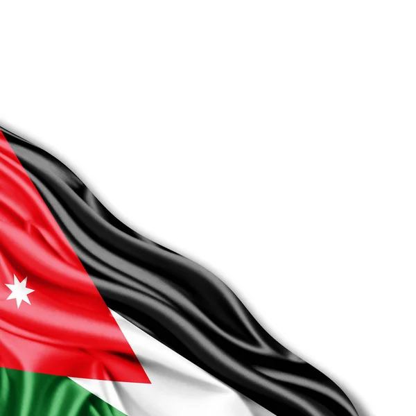 Vlag Van Jordanië Met Kopie Ruimte Voor Tekst Illustratie — Stockfoto