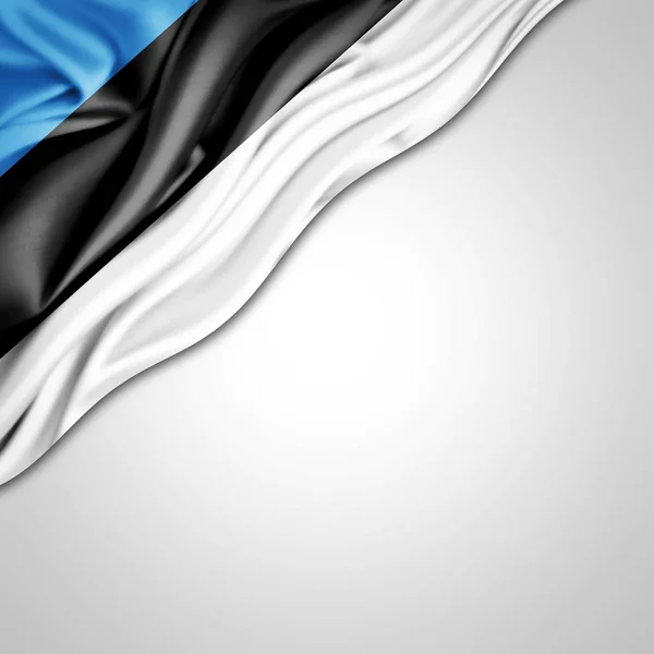 Flag Estonia Copy Space Your Text White Background Illustration — Stock Photo, Image