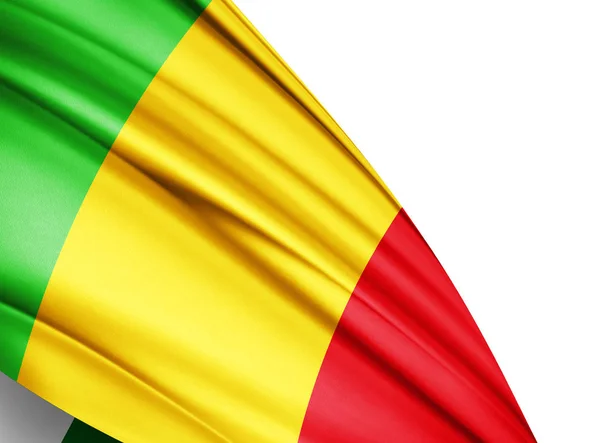 Másol Szöveg Fehér Háttér Ábrán Helyet Mali Zászlaja — Stock Fotó