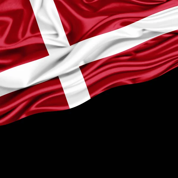 Danmark Flagga Med Kopia Utrymme För Din Text Illustration — Stockfoto