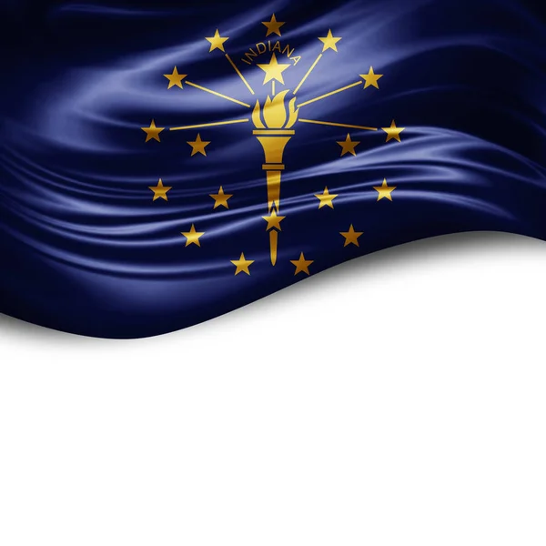 Flaga Indiana Jedwabiu Kopia Przestrzeń Dla Tekstu Lub Obrazów Białe — Zdjęcie stockowe