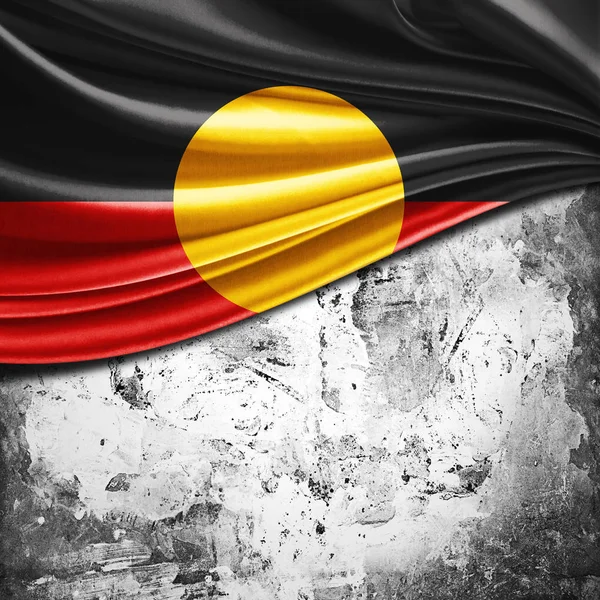 Flag of Aboriginal Australia   with copy space for your text  - 3D illustration