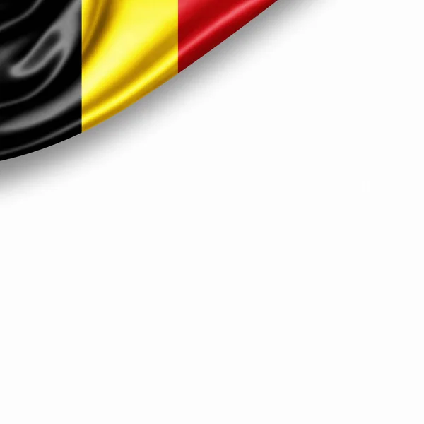 Flagge Belgiens Mit Kopierplatz Für Ihren Text Auf Weißem Hintergrund — Stockfoto