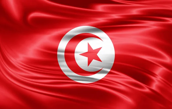 Másol Szöveg Illusztráció Helyet Tunézia Zászlaja — Stock Fotó