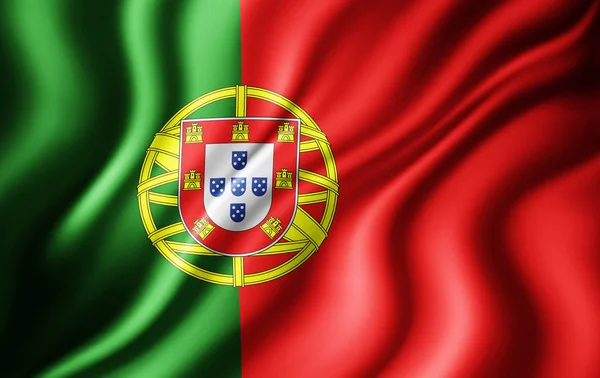 Vlag Van Portugal Met Kopie Ruimte Voor Tekst Illustratie — Stockfoto