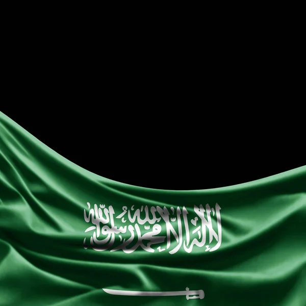 Bandera Arabia Saudita Con Espacio Para Copiar Texto Ilustración — Foto de Stock