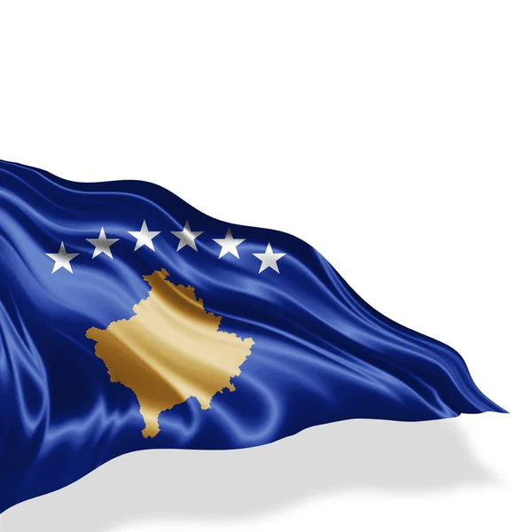 Flag Kosovo Copy Space Your Text White Background Illustration — Stock Photo, Image