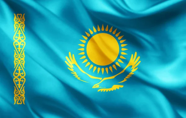 Kazakistan bayrağı ile kopya alanı metin - 3d çizim için    