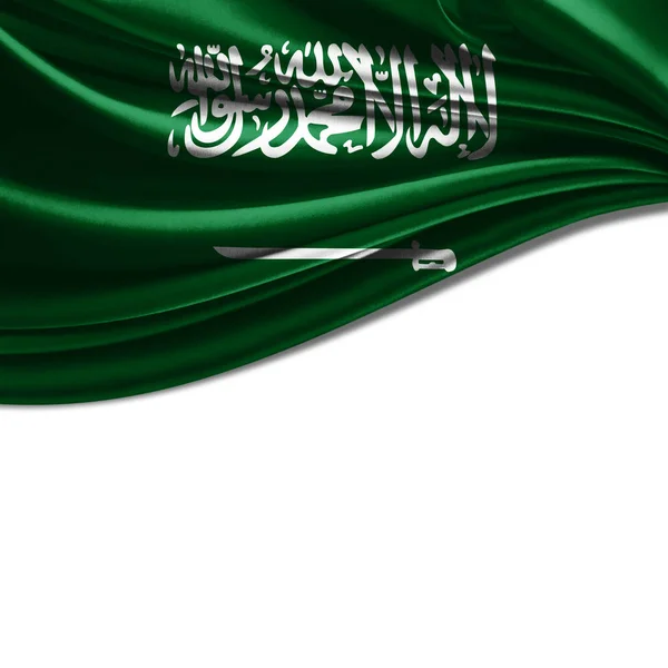 Bandiera Dell Arabia Saudita Con Spazio Copia Del Testo Illustrazione — Foto Stock